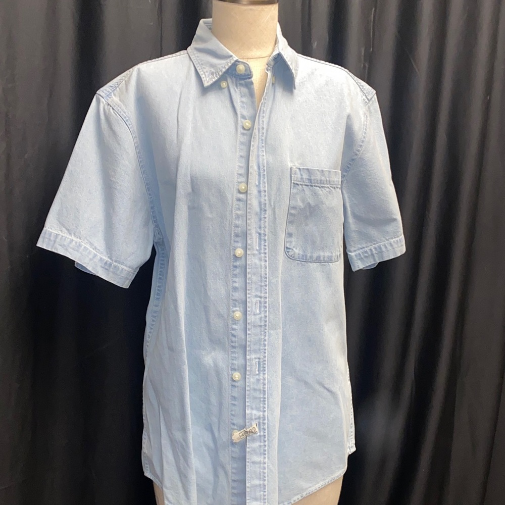 Topshop Light Blue Casual Button-Down Shirt